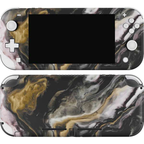 Gold Blush Marble Ink Nintendo Switch Lite Skin
